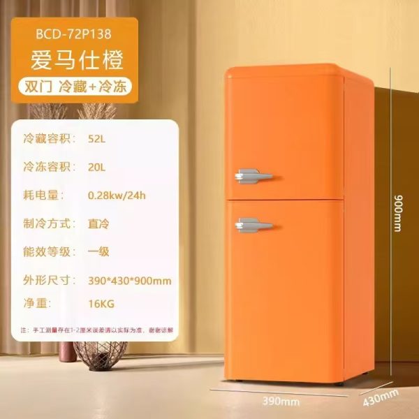 復古節能冰箱 冷藏 冷凍一體110v小型冰箱適合小戶型擺放美觀大氣 - Image 2
